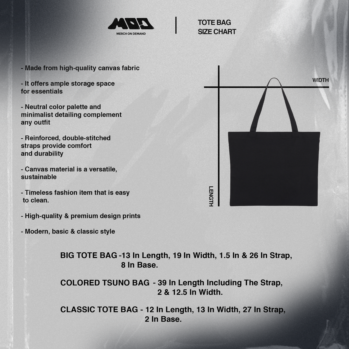 Tote Bag Compartment Black